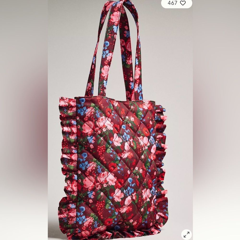 Maeve Floral Ruffled Tote